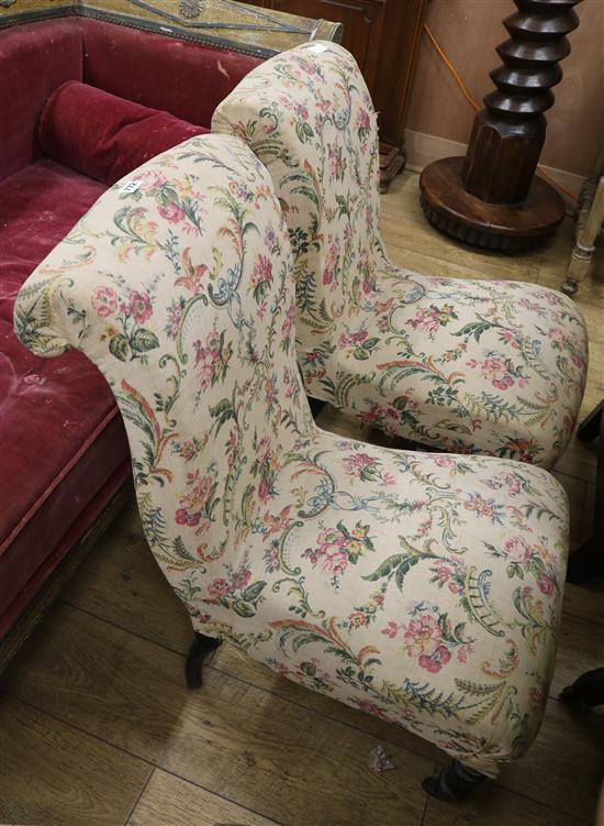 A pair of Victorian nursing chairs